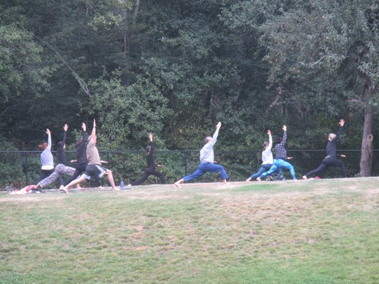 Yoga in the Park.  Village Green Park Kingston