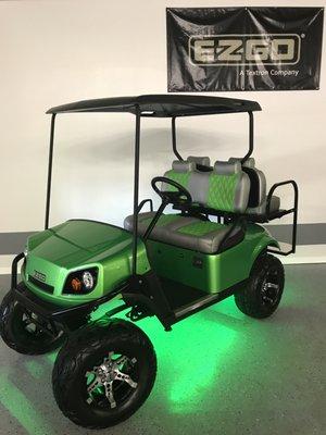 Custom Built - Monster Green Golf Cart with Undercarriage Lights