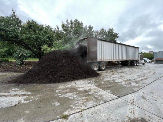 Tractor Trailer Load of Mulch