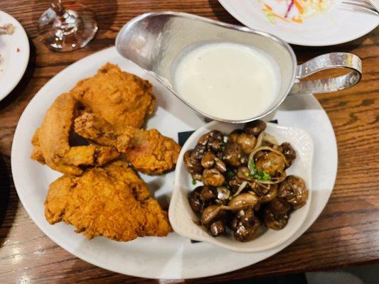 Fried half chicken