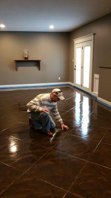 This is a basement floor that needed cleaned and waxed.