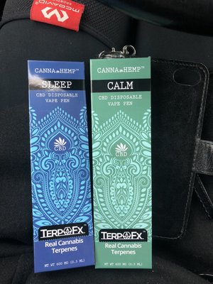 These were my purchases: TerpFx pens in "sleep" and "calm".