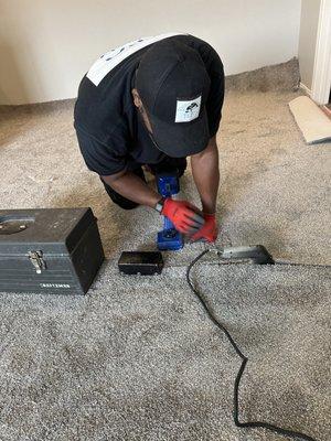 Carpet seams , carpet installation and luxury vinyl planks.