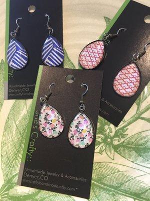 Awesome graphic design earrings by owner of shop...