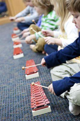 Level 4/5--each child learns to read and write real musical notation and play songs on their own glockenspiel.