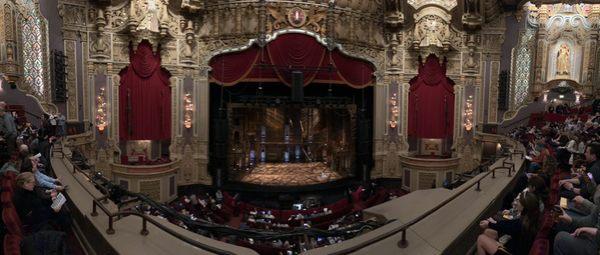 Panorama View from 2nd row Loge Center. Hamilton, January 2024.