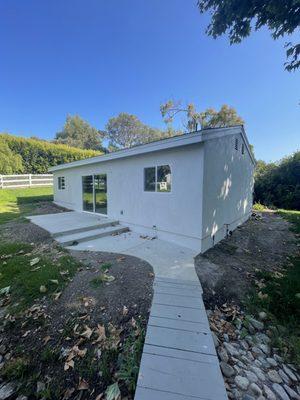 Exterior of my gorgeous smooth stucco on guest home