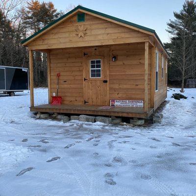 Massage therapy and apothecary cabin, first winter