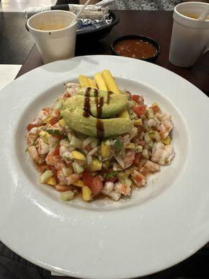 Aguachile Tropical (shrimp and mango )