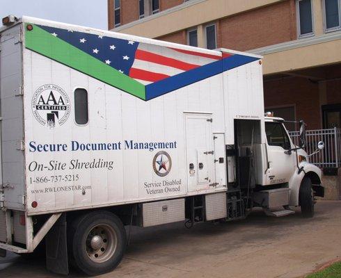 On-site paper shredding
 Off-site paper shredding