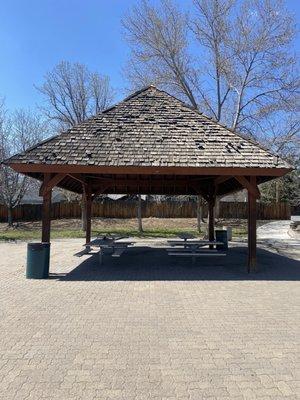 Covered eating area.