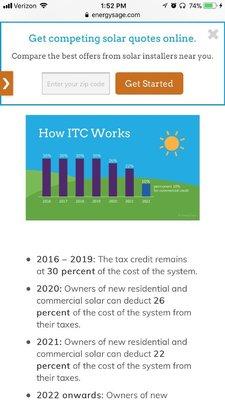 Decreasing tax credit over the next 3 years