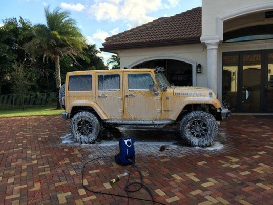 Auto Bath for this dirty Jeep. Not a spec of dirt after we were done detailing this Jeep.