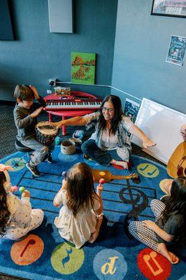 Miss Jennifer teaching her Little Wing students how to fly with the power of music!