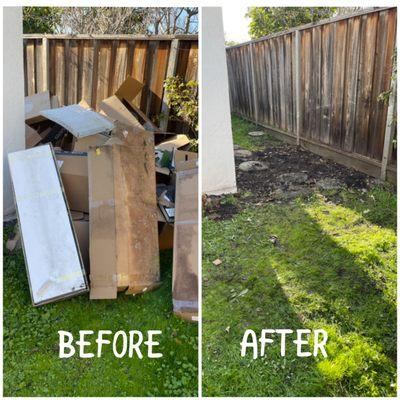 Before and After our  simple residential service .