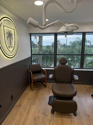 Exam room with view of the North Palm Beach Country Club