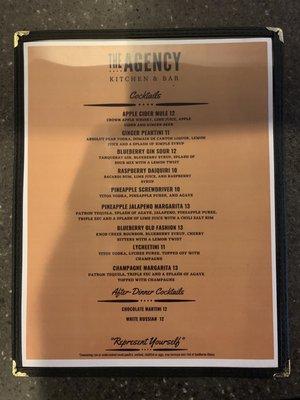 Cocktail Menu