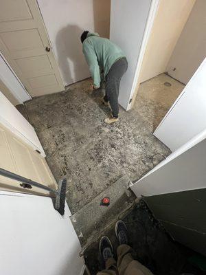 Tile flooring installation