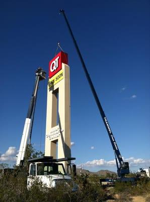 Trammel Crane Service sign installation