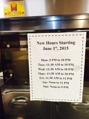 New hours. They're open till 10pm. Jessssssss!!!!!