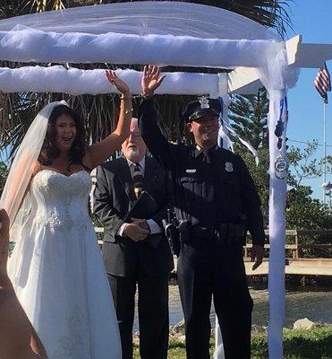 Police Themed Wedding at Outdoor space at American Legion