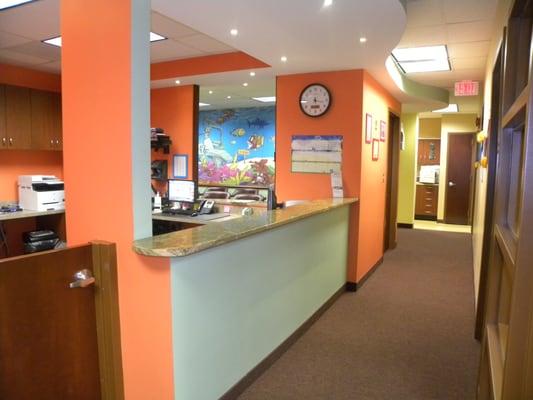 Receptionist desk at Kiddie Cavity Care and Orthodontics, pediatric dentist in Washington, DC with Dr. Ephraim Altmon