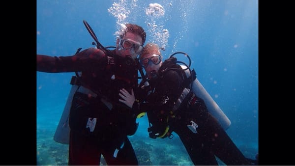 My gf and I diving w Ocean Horizon in Cozumel