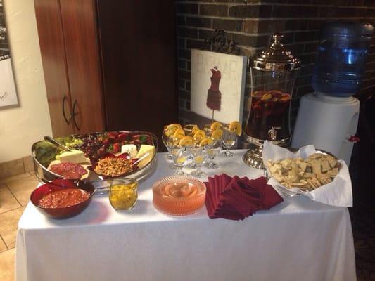 Sangria and snacks for skin care open house!