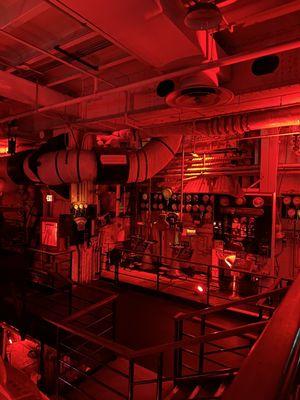 Engine room inside The Queen Mary