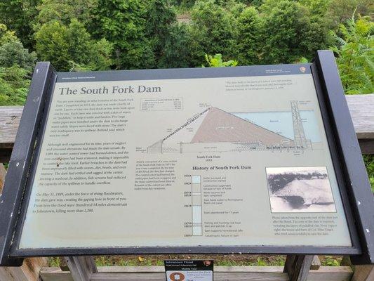 South Fork Dam signage