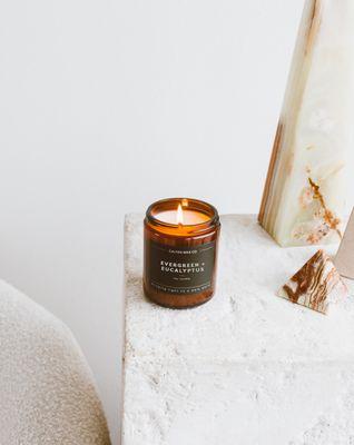 Evergreen + Eucalyptus smells like a pine forest with hints of eucalyptus and fir needle.