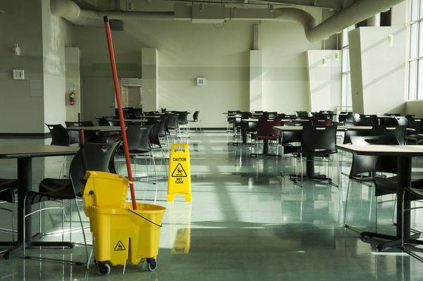 We are safe and always use wet floor signs.