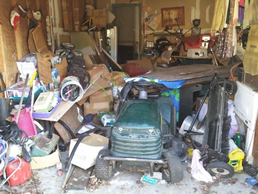 Garage Clean Out-Before
 Junk Removal Indianapolis