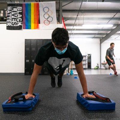 Teen athlete small group training at Olympus Training Lab