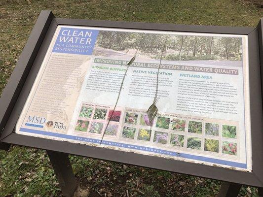 MSD info boards line the beginning of the trail.