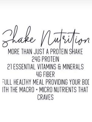 Our shakes aren't your typical protein shake. They are packed with nutrition and they taste delicious.