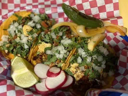 Chori pollo tacos