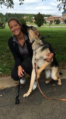 Miss Daytona giving good-bye kisses to her favorite lady, Stephanie