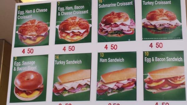 Many Sandwich choices !