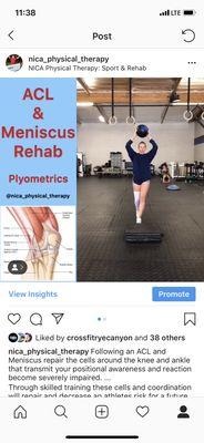 ACL and Meniscus recovery .