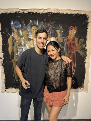 Makan's solo exhibition, pictured with artist