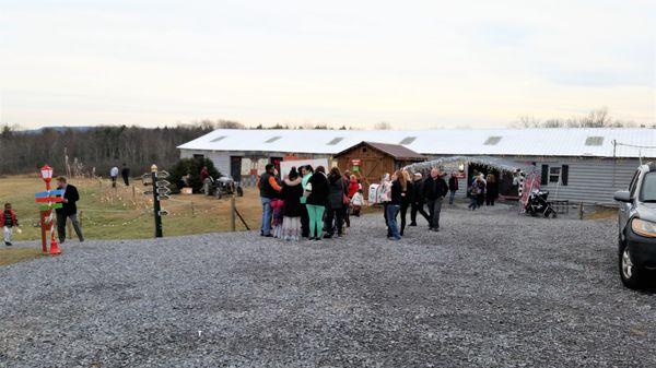 Lined up for the train ride and a visit to Santa.