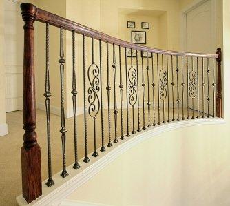 Change wood balusters from white wood to iron