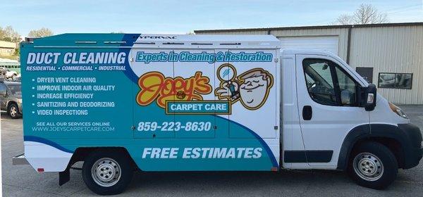 Our new Duct Cleaning truck,  call today so you can breathe cleaner, healthier air!