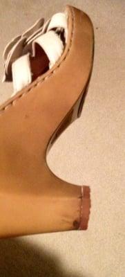 Destroyed shoe with basic heel replacement...see additional photos. July 2014