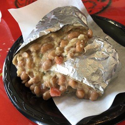 Bean & cheese burrito with pico de gallo