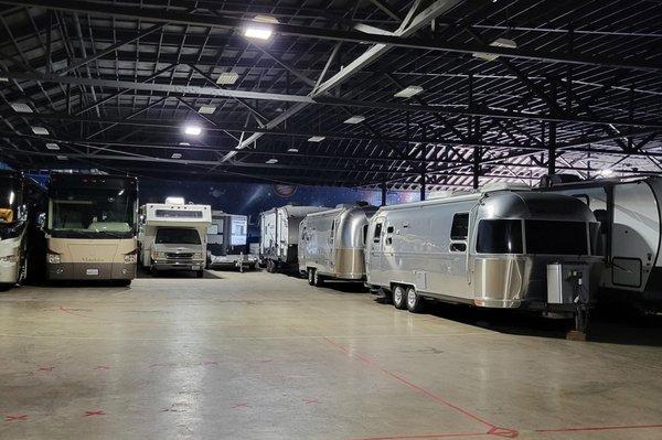 Indoor RV storage, boat storage, trailers, watercraft