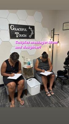 Mom and daughter receive massage same time!