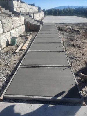 Concrete Walkway / Sidewalk Setting After Pour