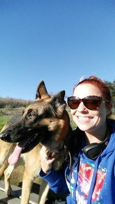 My Sasha and I on a hike.